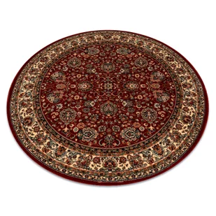 Dywan wełniany KASHQAI 4362 302 koło ornament bordo / beż czerwony koło 160 cm - Dywany - miniaturka - grafika 1