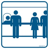 Systemy ekspozycyjne i znaki informacyjne - RA110 ZACHOWAJ WŁASCIWĄ ODLEGŁOŚĆ, FN - FOLIA SAMOPRZYLEPNA; (300X300MM) - miniaturka - grafika 1