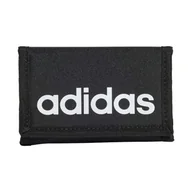Portfele - PORTFEL SPORTOWY WALLET ADIDAS LINEAR ROZKŁADANY NA RZEP CZARNY JE8346 - miniaturka - grafika 1