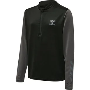 hummel Bluza dziecięca uniseks Hmlongrid 1/2 Zip Poly Sweat Kids - Bluzy dla dziewczynek - miniaturka - grafika 1