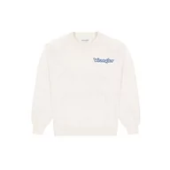 Bluzy męskie - Wrangler Męska bluza graficzna Crew Sweater, Worn White, Large, Worn White, L - miniaturka - grafika 1