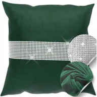 Poszewki na poduszki - Poszewka na poduszkę welur 40x40 z cekinami dekoracyjna velvet gotowa - miniaturka - grafika 1