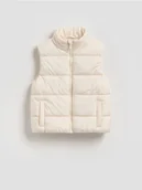 Kurtki i płaszcze dla dziewczynek - Reserved - Pikowana kamizelka - złamana biel - miniaturka - grafika 1
