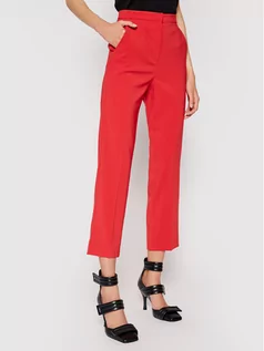 Spodnie damskie - Patrizia Pepe Spodnie materiałowe 8P0325/A6F5-R725 Czerwony Slim Fit - grafika 1