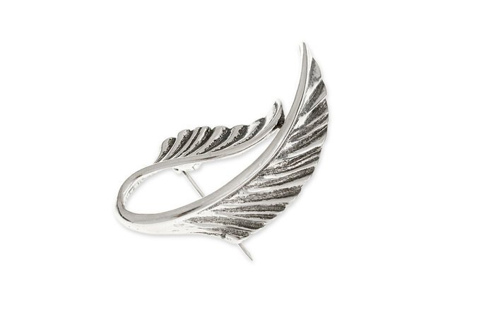 Broszka Zakręcony Elegancki Listek Liść