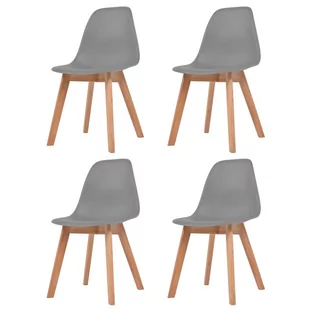 vidaXL Krzesła do jadalni, 4 sztuki, szare - Krzesła - miniaturka - grafika 1