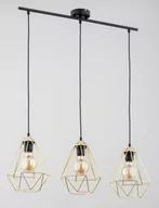 Lampy sufitowe - Kosmos lampa wisząca 3-punktowa czarna/złota 62241 - miniaturka - grafika 1