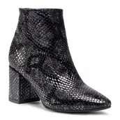 Botki damskie - Botki Nessi 20778 szary skóra lakierowana r.37 - miniaturka - grafika 1