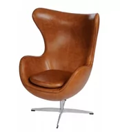 Fotele - D2.Design Fotel 78x106x66cm Jajo vintage Premium brązowy jasny 5902385703444 - miniaturka - grafika 1