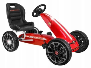 Licencjonowany GOKART ABARTH na pedały dla dzieci 30kg Miekkie koła PA0167 - Jeździki dla dzieci - miniaturka - grafika 1