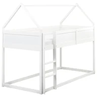 Łóżka dla dzieci i młodzieży - Łóżko na antresoli Domek Drewno DIENNE 90 x 200 cm Biały - miniaturka - grafika 1