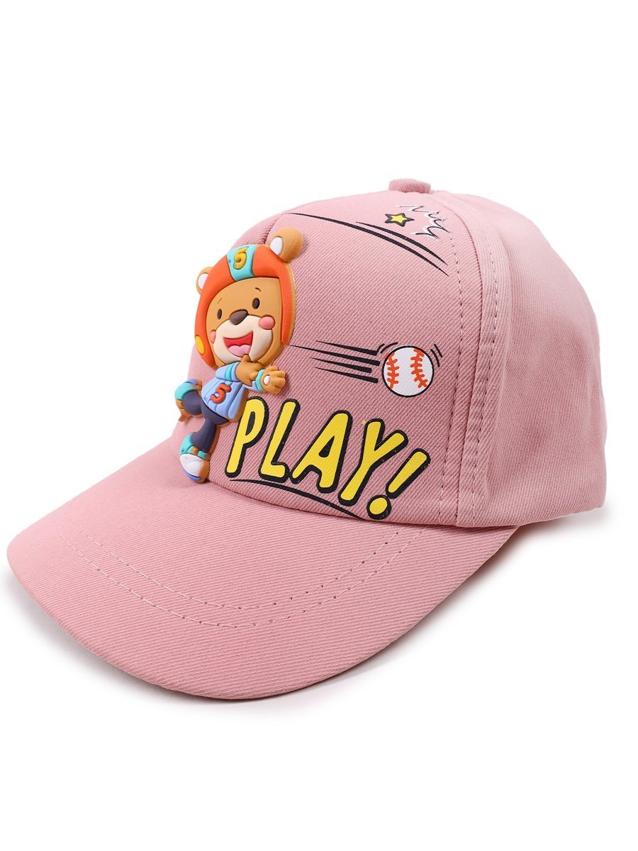 Czapka z daszkiem bejsbolówka dziewczęca miś sportowiec różowa 50-54 YOCLUB
