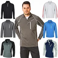 Bluzy męskie - Under Par Under Par Męska bluza z zamkiem błyskawicznym z połową warstwą top kurtka golfowa Szary Vintage Grey/White XXL UPMID1721_VGWH_2XL - miniaturka - grafika 1