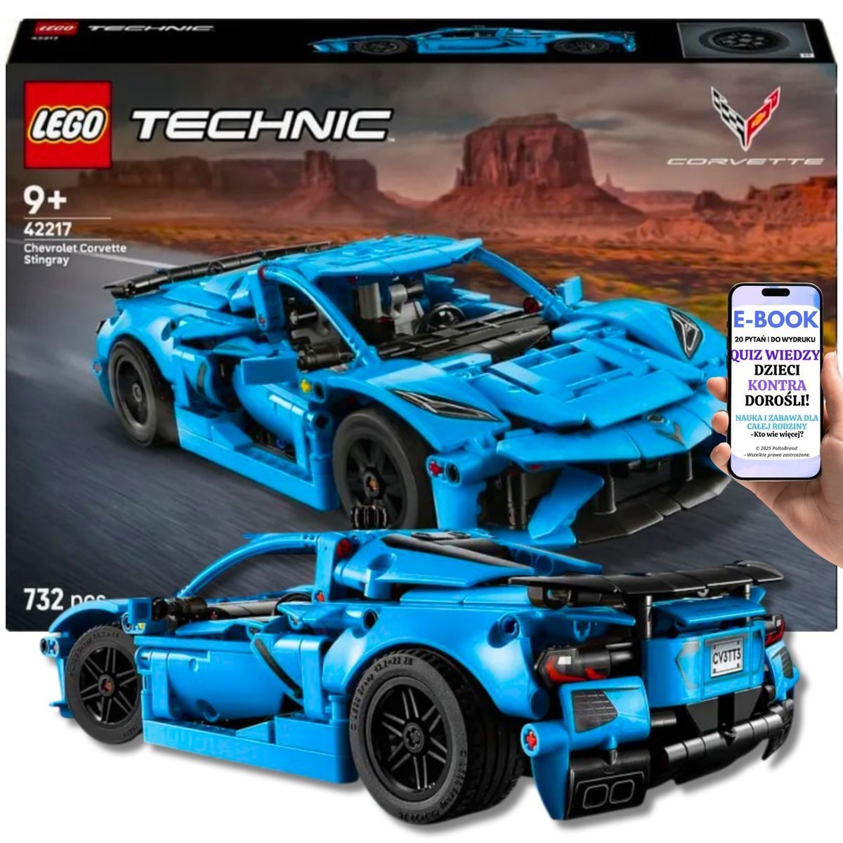 LEGO® Corvette Stingray – Ruchomy Silnik, Kierownica, Otwierane Drzwi – ZESTAW LEGO AUTKO SAMOCHÓD DLA DZIECI I DOROSŁYCH + EBOOK-2