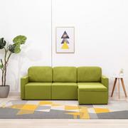 Sofy i kanapy - Vida 3-osobowa rozkładana sofa modułowa zielona tkanina V-288788 - miniaturka - grafika 1