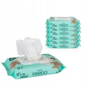 Chusteczki nawilżane - FEEDO Bambusowe chusteczki nawilżane biodegradowalne 7x56 szt, 392 sztuki - miniaturka - grafika 1
