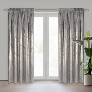 Zasłona Gotowa Renia Na Taśmie 140 X 270 Cm Stalowa - Zasłony - miniaturka - grafika 1