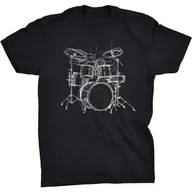 Koszulki męskie - Drummer Sketch Koszulka Dla Muzyka Perkusisty - miniaturka - grafika 1