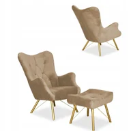 Fotele - Fotel skandynawski Luna z podnóżkiem Family Meble - miniaturka - grafika 1