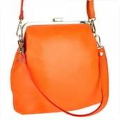 Torebki damskie - Damska torebka pomarańczowa skóra naturalna bigiel - miniaturka - grafika 1