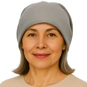 Czapki damskie - Czapka Damska Beanie Włoska Cienka Smerfetka Jednolita Szara - miniaturka - grafika 1