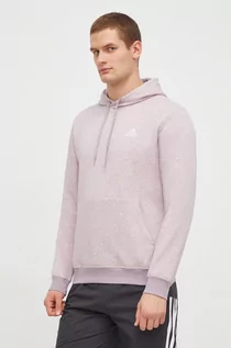 Bluzy męskie - adidas bluza męska kolor różowy z kapturem melanżowa - grafika 1