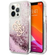 Etui i futerały do telefonów - Guess GUHCP13LLG4GPI iPhone 13 Pro / 13 6,1" różowy/pink hardcase 4G Big Liquid Glitter GUE001755-0 - miniaturka - grafika 1