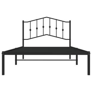 Metalowa rama łóżka z wezgłowiem, czarna, 107x203 cm Lumarko! - Łóżka - miniaturka - grafika 3