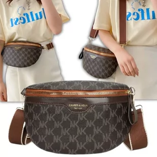 Saszetka Nerka Damska Torebka Listonoszka Na Ramię Torba Crossbody Brązowa - Nerki - miniaturka - grafika 1