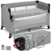 Łóżeczka i kojce - ŁÓŻECZKO TURYSTYCZNE DOSTAWNE | OPUSZCZANY BOK | DWUPOZIOMOWE SKŁADANE| KOJEC | SZARE - miniaturka - grafika 1