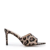 Półbuty męskie - Damskie klapki ze skóry na obcasie brązowo - czarne - miniaturka - grafika 1