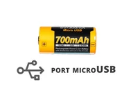 Części rowerowe - Akumulator Fenix ARB-L16UP 16340 RCR123 700mAh Usb - miniaturka - grafika 1