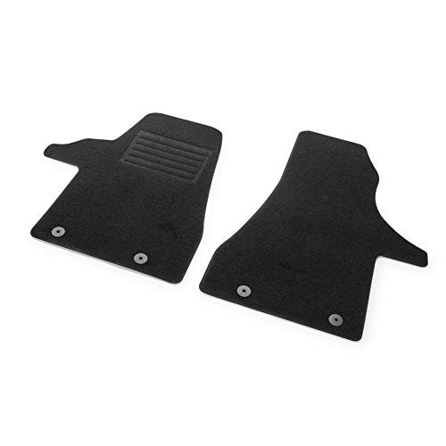 Volkswagen 7L1061420WGK tekstylne dywaniki podłogowe, 2 x dywaniki materiałowe, mocowanie za pomocą pokrętła (owalne), czarne