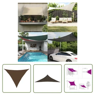 The Living Store Żagiel przeciwsłoneczny - 160 g/m² - brązowy - 5x5x6 m - HDPE - Żagiel Ogrodowy - Parasole ogrodowe - miniaturka - grafika 1