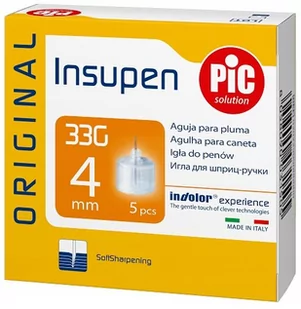PIC Insupen Igły Do Penów 33G 4 mm 5 szt. - Akcesoria medyczne - miniaturka - grafika 1