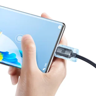 Baseus Crystal Shine Series kabel przewód USB do szybkiego ładowania i transferu danych USB Typ A - USB Typ C 100W 1,2m czarny (CAJY000401) - Kable USB - miniaturka - grafika 11