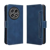 Portfele - Foxdock Kompatybilny z OnePlus 13 5G Kickstand Ochronny portfel z uchwytem na kartę kredytową, odporny na wstrząsy pokrowiec ze skóry PU Niebieski - miniaturka - grafika 1