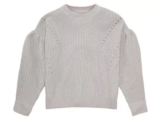 Bluzki dla dziewczynek - pepperts Sweter dziewczęcy z szenili, 1 sztuka (146/152, Jasnoszary) - grafika 1