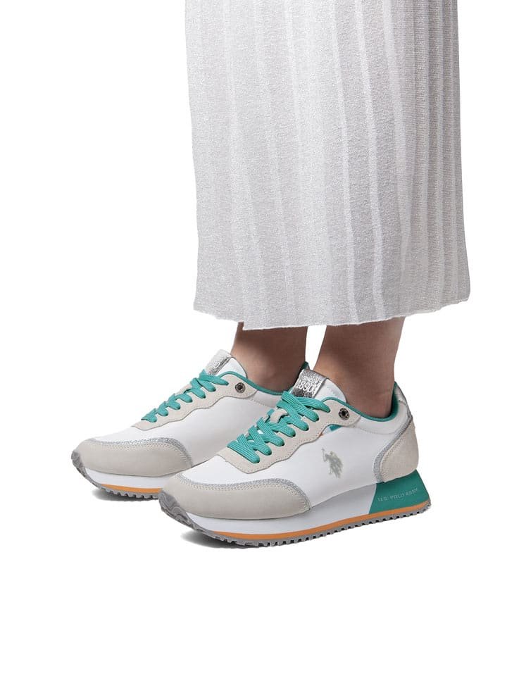 U.S. Polo Assn. Sneakersy w kolorze biało-turkusowym