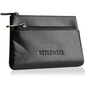 Etui na klucze - Betlewski, Skórzane etui na monety, czarny - miniaturka - grafika 1