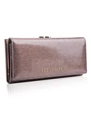 Portfele - Betlewski, Portfel skórzany damski szary - miniaturka - grafika 1