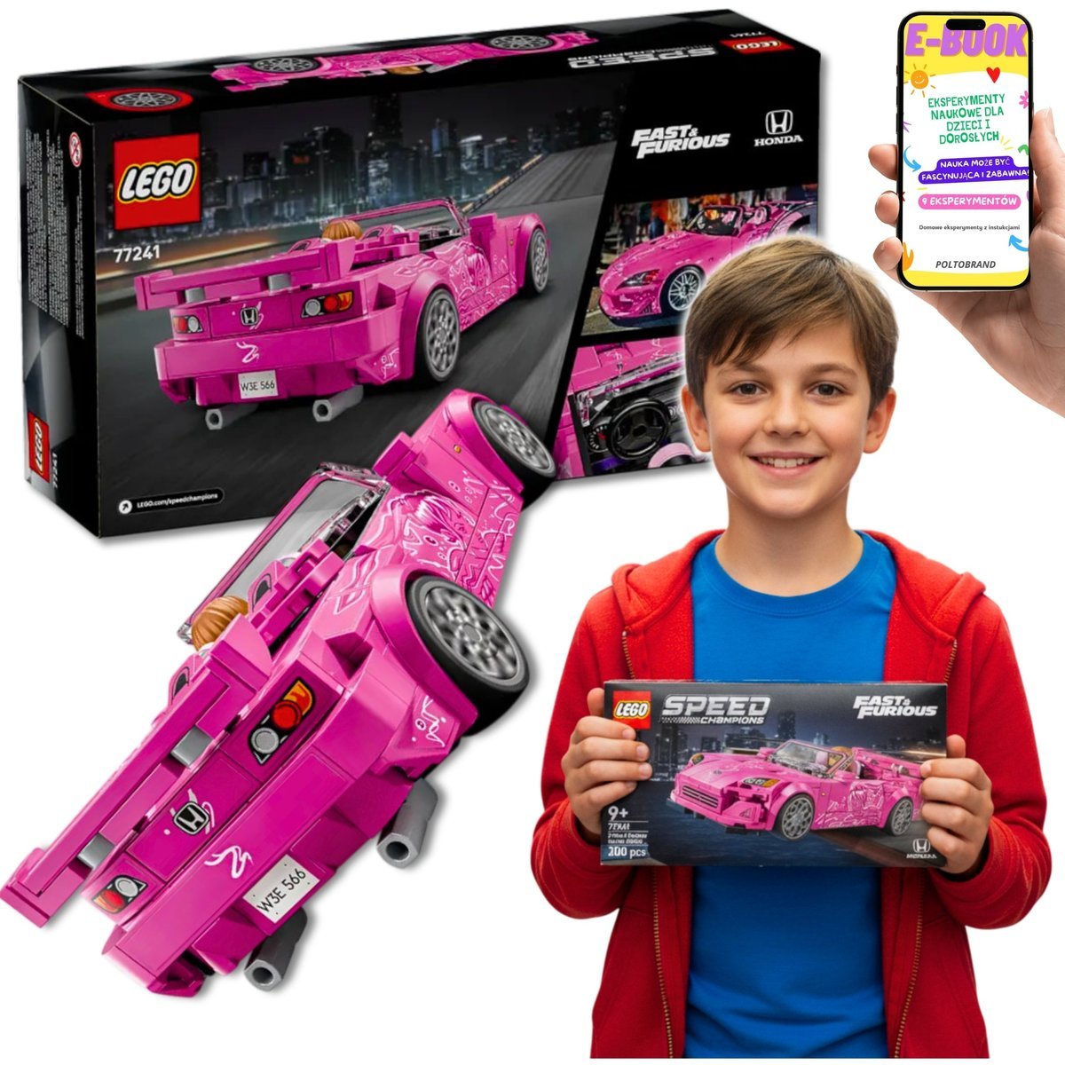 LEGO® Honda S2000 Suki Fast & Furious Speed Champions (77241) Lego Autko Dla Chłopca i Dziewczynki + EBOOK