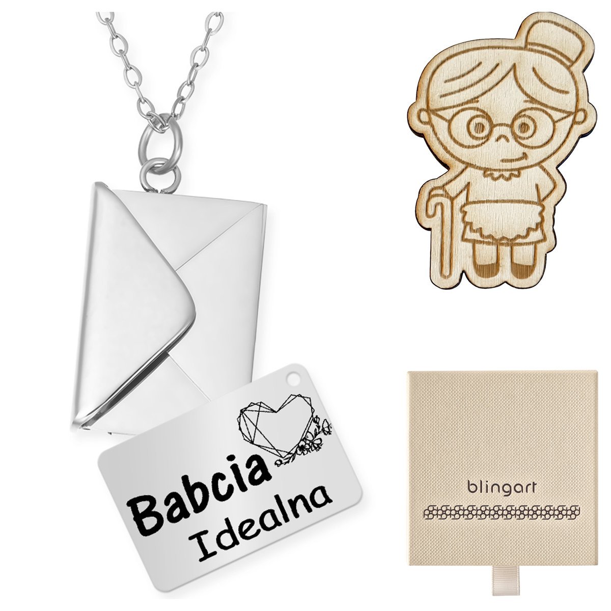 Naszyjnik celebrytka z grawerem KOPERTA