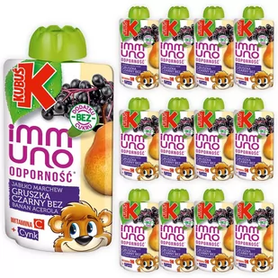 KUBUŚ Immuno Odporność Mus Gruszka Czarny Bez 100g x 12 sztuk - Koncentraty warzywne, przeciery - miniaturka - grafika 1
