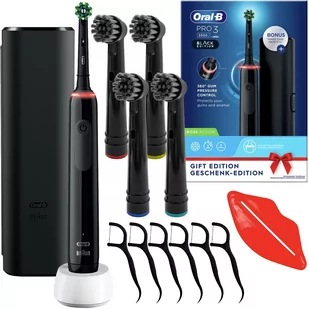 Szczoteczka Oral-B Pro 3 3500 Black Edition + 4 końcówki Precision DailyClean - Końcówki do szczoteczek elektrycznych - miniaturka - grafika 1