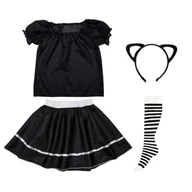 Stroje karnawałowe - ZESTAW KOTEK CZARNY 134-140 4el - miniaturka - grafika 1