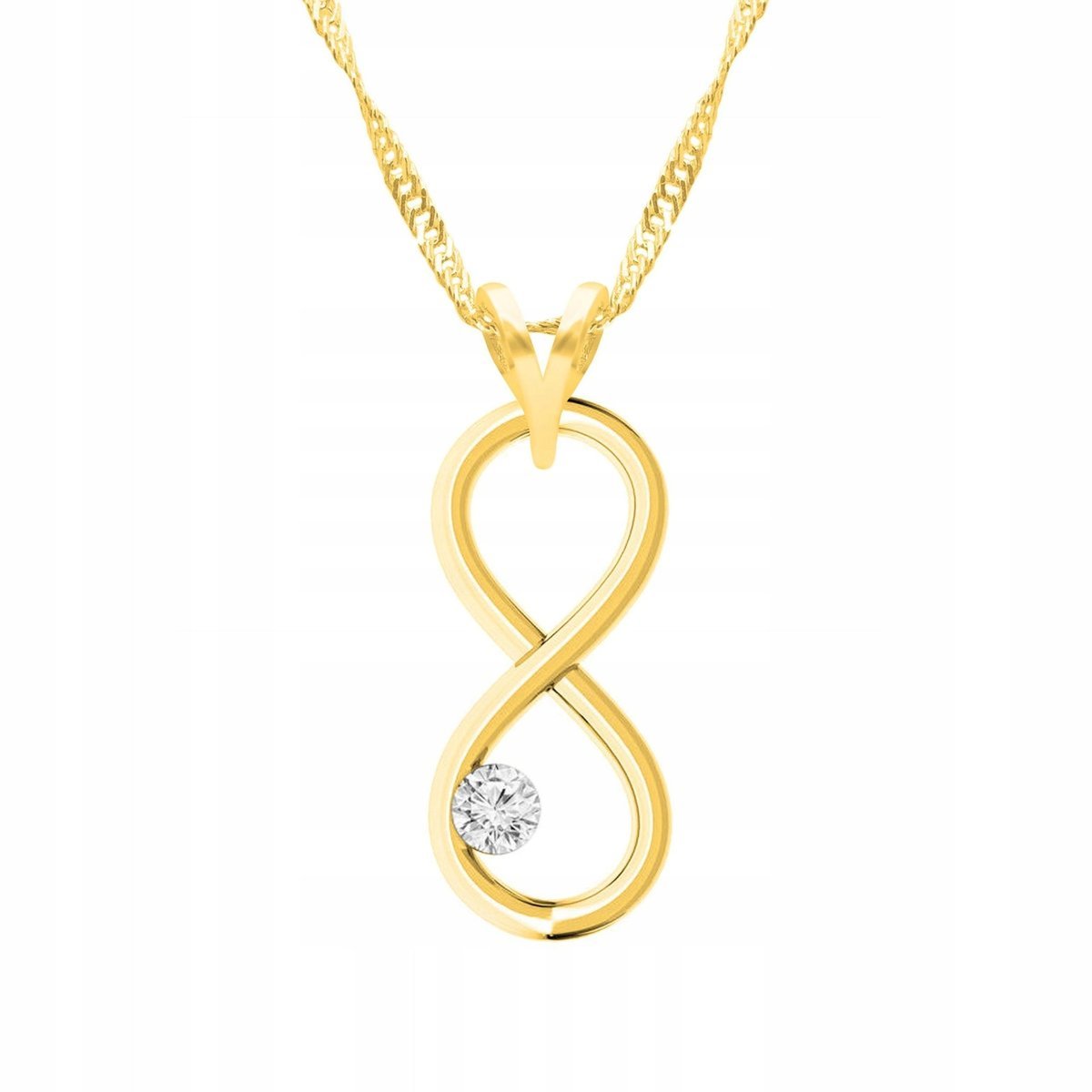 Złoty Naszyjnik z Nieskończonością Nieskończoność Infinity SREBRO 925