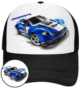 Czapka z Daszkiem Hot Wheels Czarna z Nadrukiem Na Lato Siatka Bejsbolówka - Czapki i chusty sportowe męskie - miniaturka - grafika 1