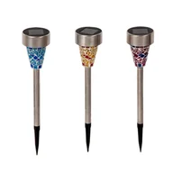 Lampy ogrodowe - Lampka solarna LED z mozaikowym kloszem - miniaturka - grafika 1