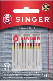 Igły do maszyny do szycia Singer UNIVERSAL 80/12 10PK 10 szt. (7393033107376) - Akcesoria i części do maszyn do szycia - miniaturka - grafika 1